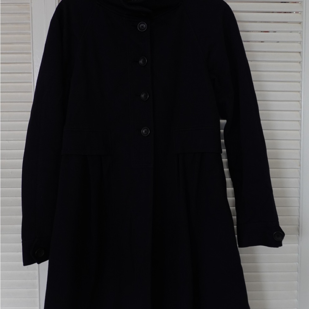 Theory Midnight Dark Navy Buttoned Coat
